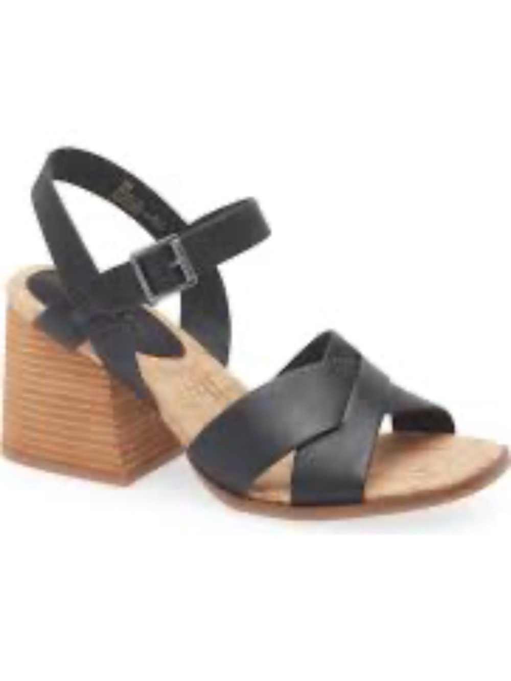 Korks Pacye Block Heel Sandal Black Size 7
